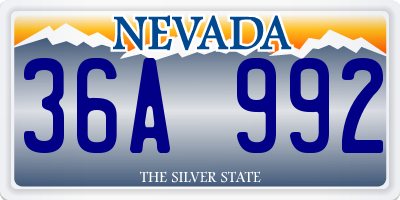 NV license plate 36A992