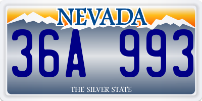 NV license plate 36A993