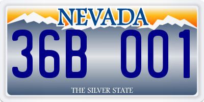 NV license plate 36B001