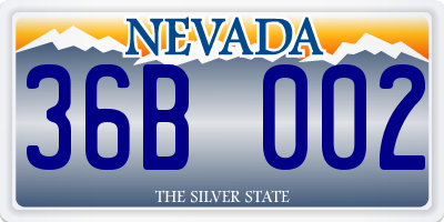 NV license plate 36B002