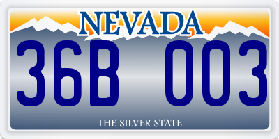 NV license plate 36B003