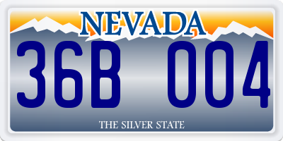 NV license plate 36B004