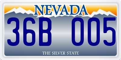 NV license plate 36B005