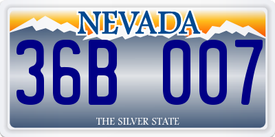 NV license plate 36B007