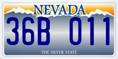 NV license plate 36B011