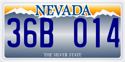 NV license plate 36B014