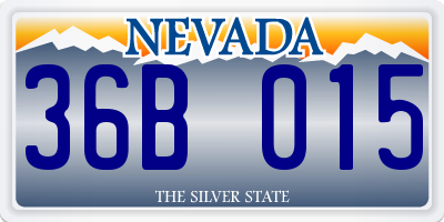 NV license plate 36B015