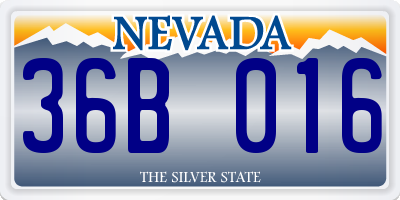 NV license plate 36B016