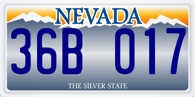 NV license plate 36B017