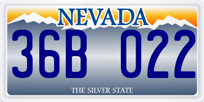 NV license plate 36B022
