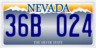 NV license plate 36B024