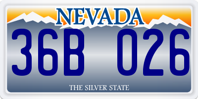 NV license plate 36B026