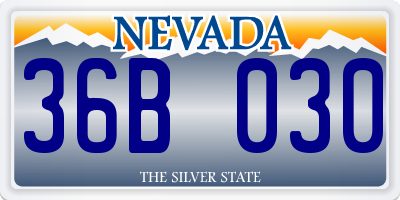 NV license plate 36B030