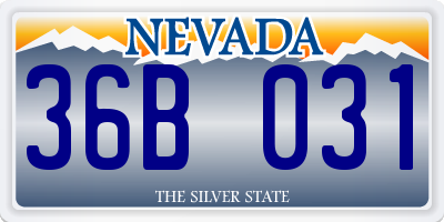 NV license plate 36B031