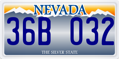 NV license plate 36B032