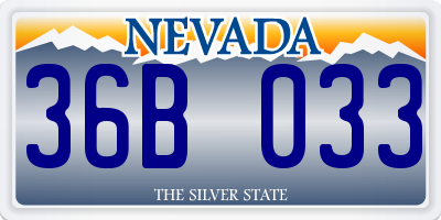 NV license plate 36B033