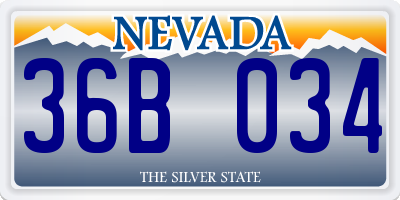 NV license plate 36B034