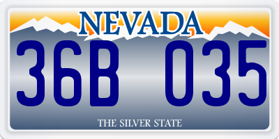 NV license plate 36B035