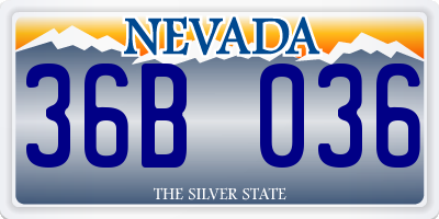 NV license plate 36B036