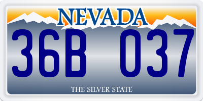 NV license plate 36B037