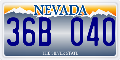 NV license plate 36B040