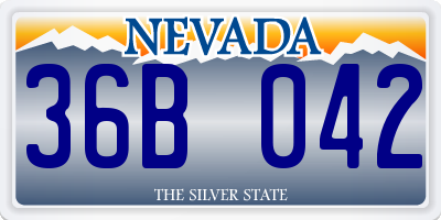 NV license plate 36B042