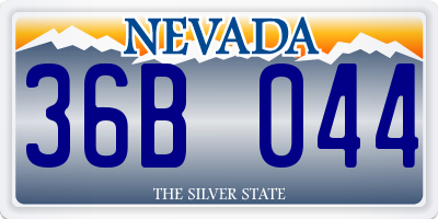 NV license plate 36B044