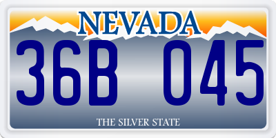 NV license plate 36B045