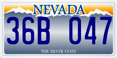 NV license plate 36B047