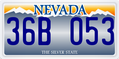 NV license plate 36B053