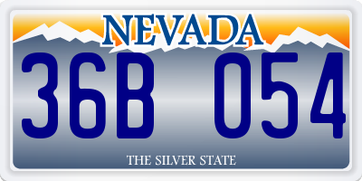 NV license plate 36B054