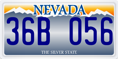 NV license plate 36B056
