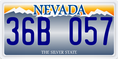 NV license plate 36B057