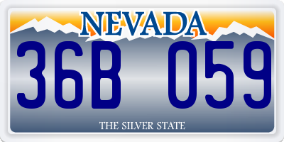 NV license plate 36B059