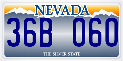 NV license plate 36B060