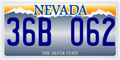 NV license plate 36B062