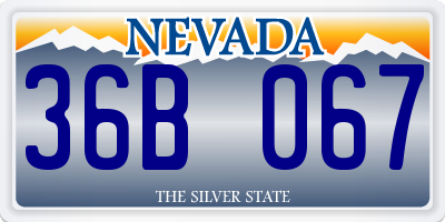NV license plate 36B067