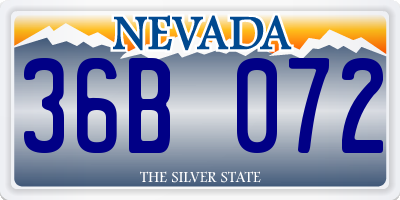 NV license plate 36B072