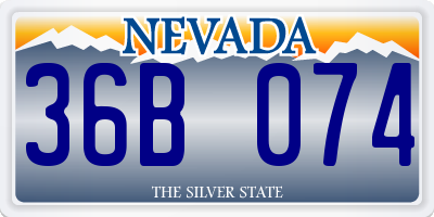 NV license plate 36B074