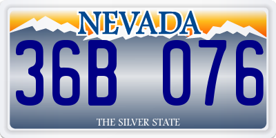 NV license plate 36B076