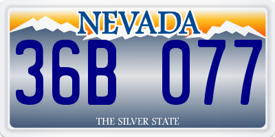 NV license plate 36B077