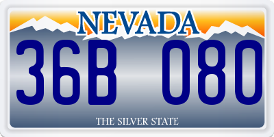 NV license plate 36B080