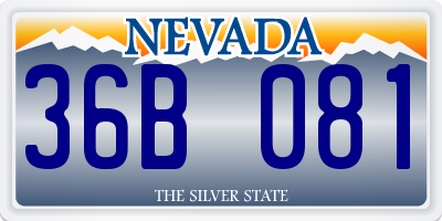 NV license plate 36B081