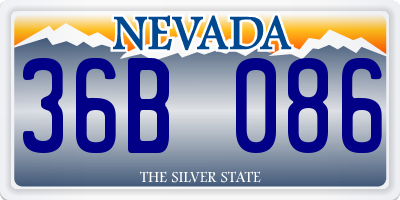 NV license plate 36B086