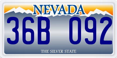 NV license plate 36B092