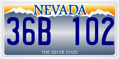 NV license plate 36B102