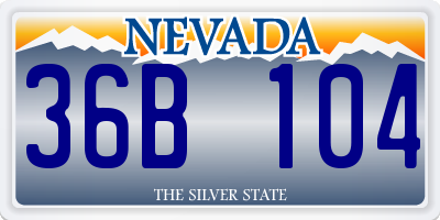 NV license plate 36B104