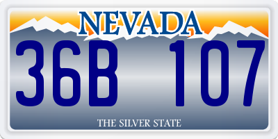 NV license plate 36B107