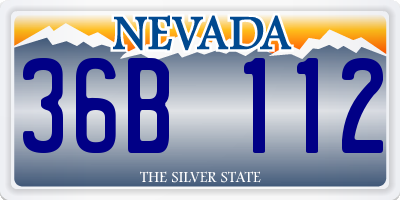 NV license plate 36B112