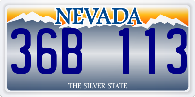 NV license plate 36B113